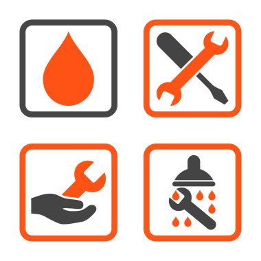 Duş düz kare vektör simgesi