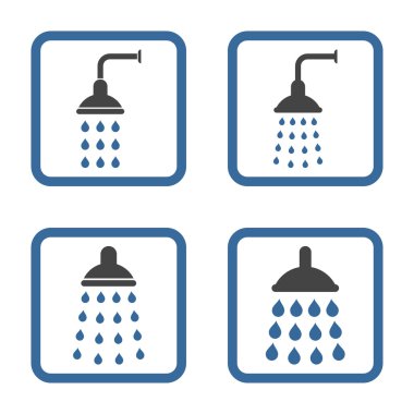 Duş düz kare vektör simgesi