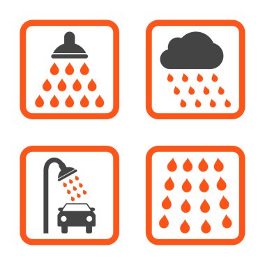 Duş düz kare vektör simgesi