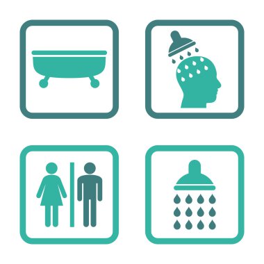 Sıhhi düz kare vektör simgesi