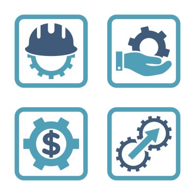 Geliştirme düz kare vektör simgesi