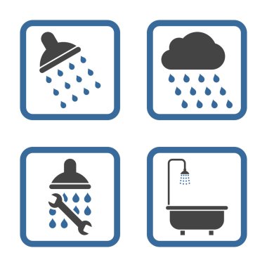 Duş düz kare vektör simgesi