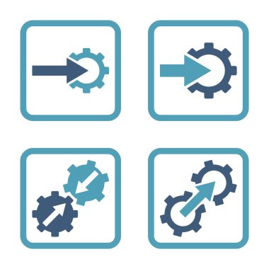 Entegrasyon vites düz kare vektör simgesi