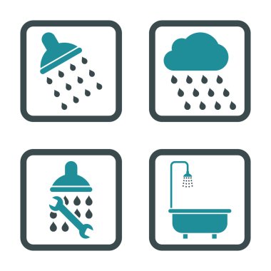 Duş düz kare vektör simgesi