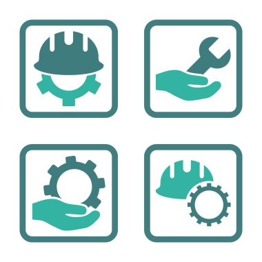 Geliştirme düz kare vektör simgesi