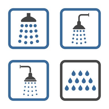 Duş düz kare vektör simgesi