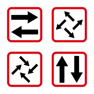 Exchange oklar düz kare vektör simgesi