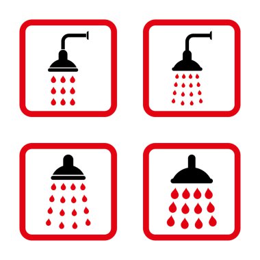 Duş düz kare vektör simgesi