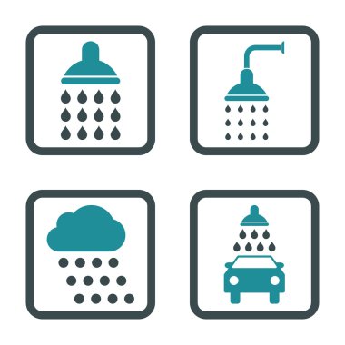 Duş düz kare vektör simgesi