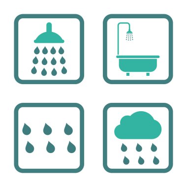 Duş düz kare vektör simgesi