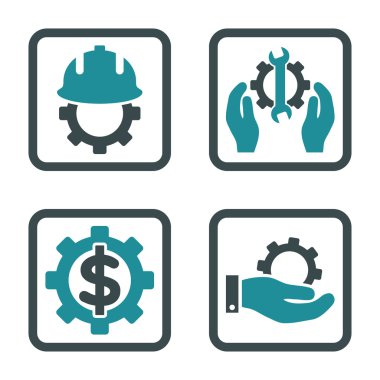 Geliştirme düz kare vektör simgesi