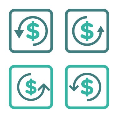 Düz kare vektör simge iade