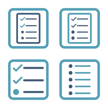 Liste öğeleri düz kare vektör simgesi