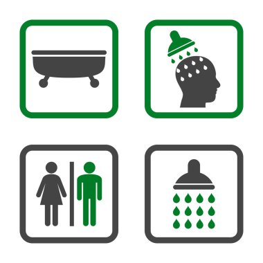 Sıhhi düz kare vektör simgesi