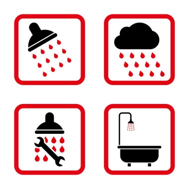 Duş düz kare vektör simgesi