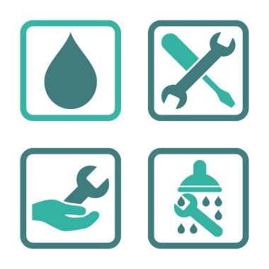 Duş düz kare vektör simgesi