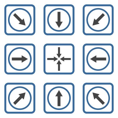 Yön okları düz kare vektör simgesi