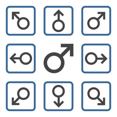 Yön düz kare vektör simgesi