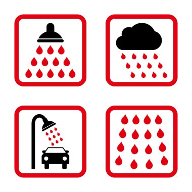 Duş düz kare vektör simgesi