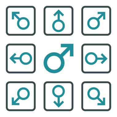 Yön düz kare vektör simgesi