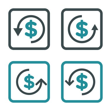 Düz kare vektör simge iade