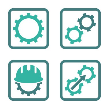 Geliştirme düz kare vektör simgesi