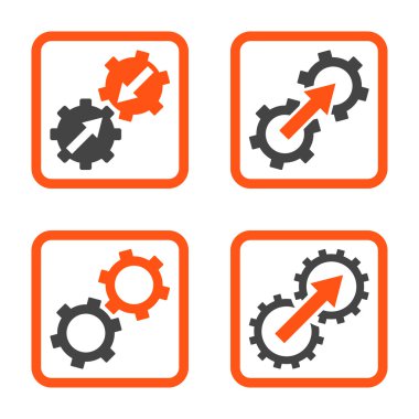 Entegrasyon vites düz kare vektör simgesi