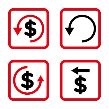 Ters ibraz düz kare vektör simgesi