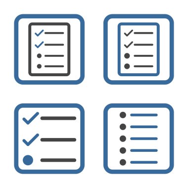 Liste öğeleri düz kare vektör simgesi