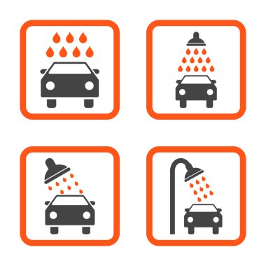 Araba duş düz kare vektör simgesi