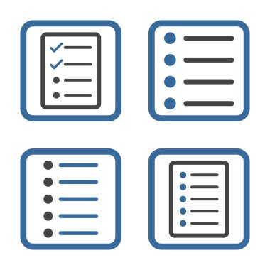 Liste öğeleri düz kare vektör simgesi