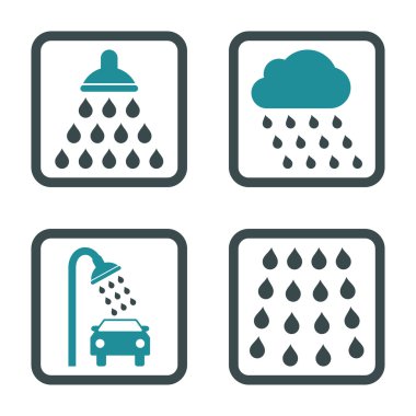 Duş düz kare vektör simgesi