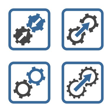 Entegrasyon vites düz kare vektör simgesi