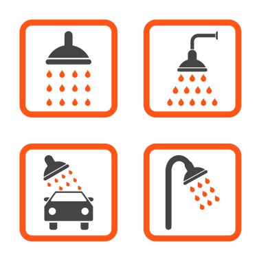 Duş düz kare vektör simgesi