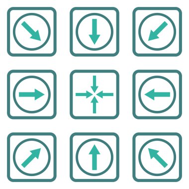 Yön okları düz kare vektör simgesi