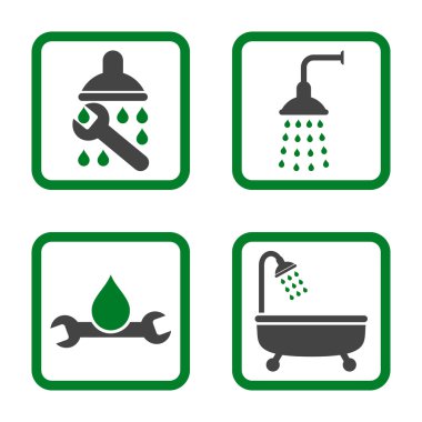 Sıhhi tesisat düz kare vektör simgesi