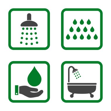 Duş düz kare vektör simgesi