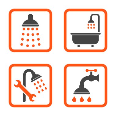 Duş düz kare vektör simgesi