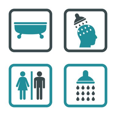 Sıhhi düz kare vektör simgesi