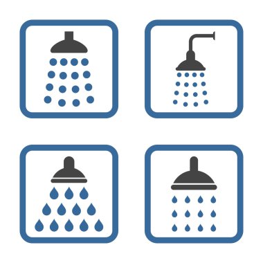 Duş düz kare vektör simgesi