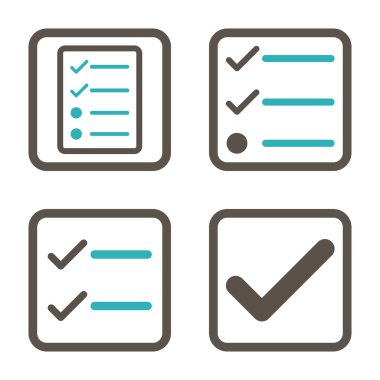 Geçerli düz kare vektör simgesi