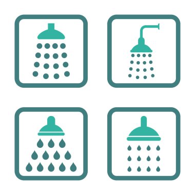 Duş düz kare vektör simgesi