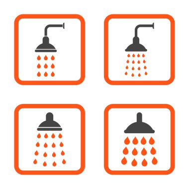 Duş düz kare vektör simgesi