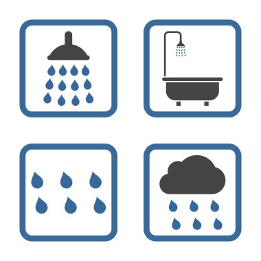 Duş düz kare vektör simgesi