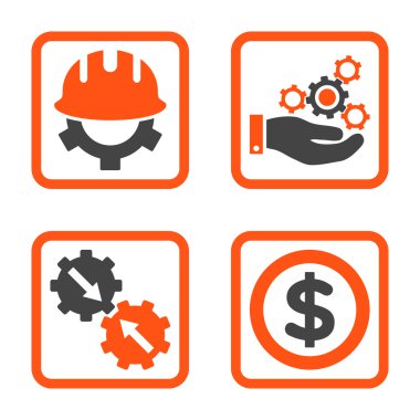 Geliştirme düz kare vektör simgesi