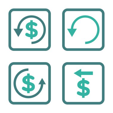 Ters ibraz düz kare vektör simgesi