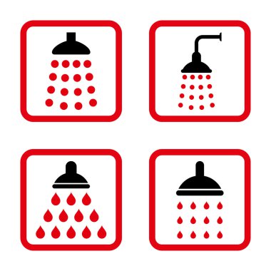 Duş düz kare vektör simgesi