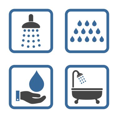 Duş düz kare vektör simgesi