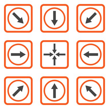 Yön okları düz kare vektör simgesi