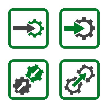 Entegrasyon vites düz kare vektör simgesi